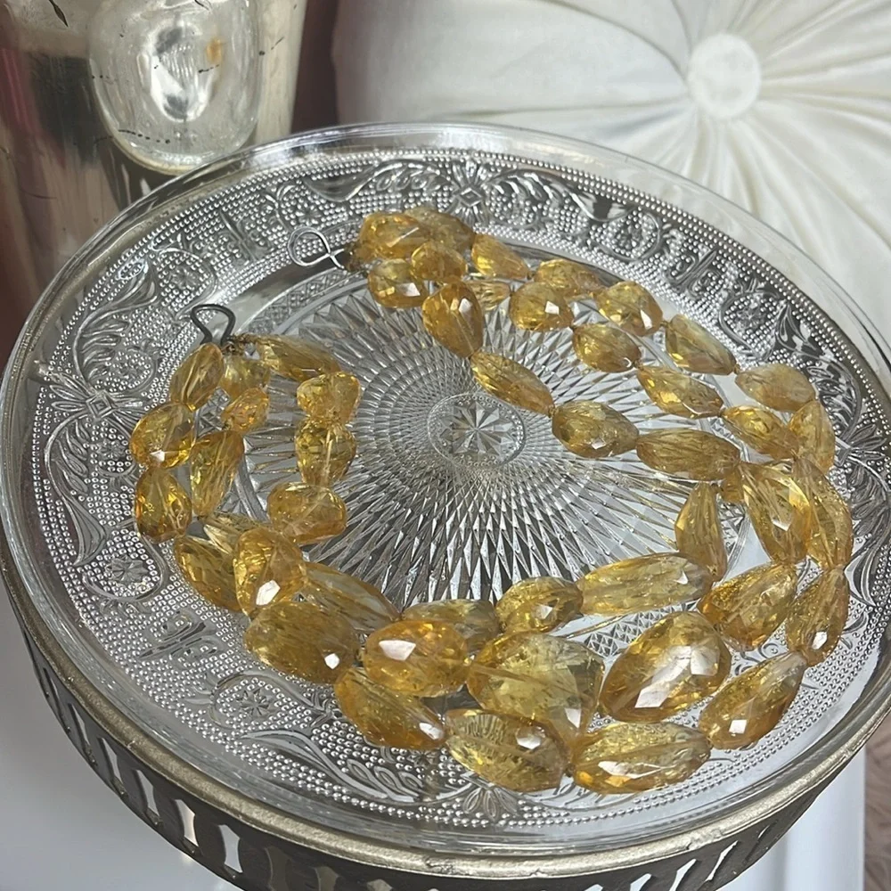 REBECCA COLLINS VINTAGE 3STRAND AMBER NECKLACE